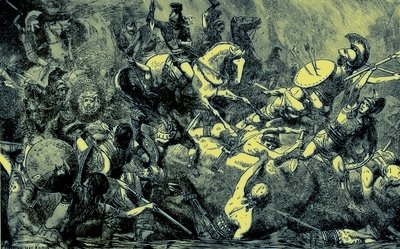 تدمير الجيش الأثيني في صقلية ، رسم توضيحي من تاريخ العالم المصور ، تم نشره عام 1880 (صورة محسنة رقميًا) بواسطة مدرسة اللغة الإنجليزية
