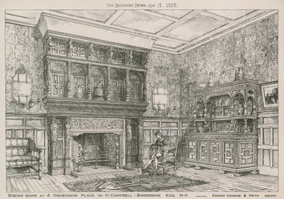 غرفة الطعام في 6 Grosvenor Place for H Campbell-Bannerman ، MP بواسطة مدرسة اللغة الإنجليزية