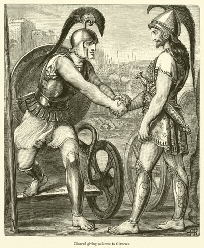 ديوميد يرحب بـ Glaucus (نقش) بواسطة مدرسة اللغة الإنجليزية