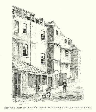 مكاتب الطباعة Diprose و Bateman في Clement's Lane (litho) بواسطة مدرسة اللغة الإنجليزية
