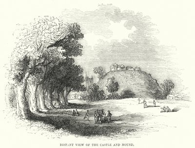 Distant View of the Castle and Mound (engraving) بواسطة مدرسة اللغة الإنجليزية
