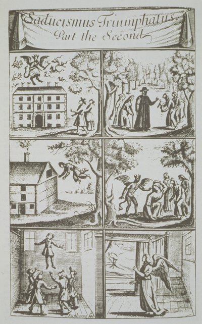 مظاهر متنوعة للشيطان ، نسخة من رسم توضيحي من Sadducismus Triumphatus Part II ، بقلم جوزيف جلانفيل ، لندن 1681 ، المستخدمة في تاريخ السحر ، نُشرت في أواخر القرن التاسع عشر بواسطة مدرسة اللغة الإنجليزية