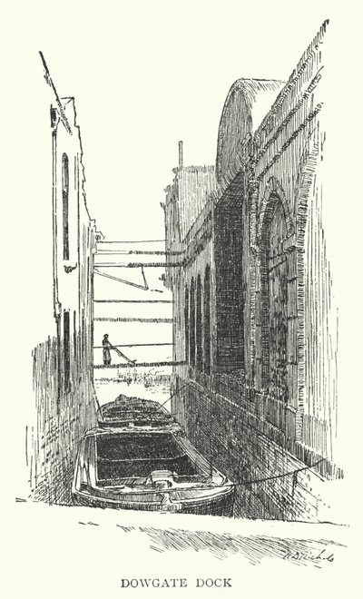 Dowgate Dock (نقش) بواسطة مدرسة اللغة الإنجليزية