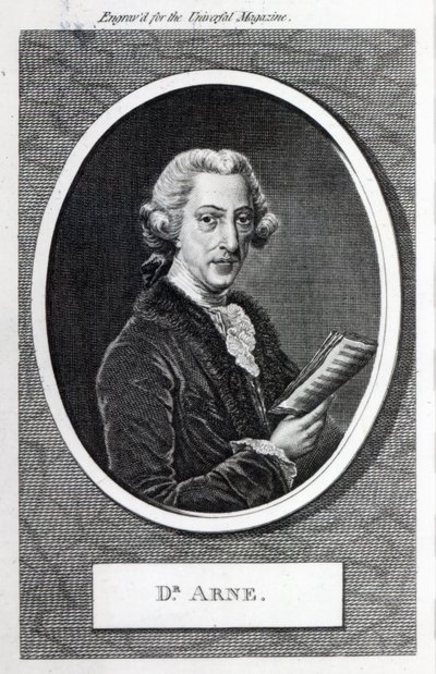 د. أرني ، محفور في "المجلة العالمية" ، 1787 (نقش) (صور من وزن الجسم) بواسطة مدرسة اللغة الإنجليزية
