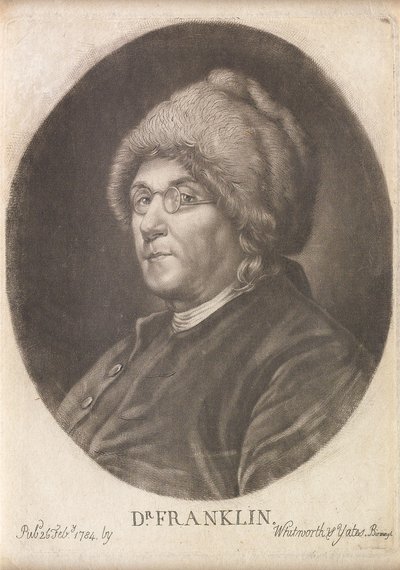 دكتور فرانكلين ، 1784 (Mezzotint) بواسطة مدرسة اللغة الإنجليزية