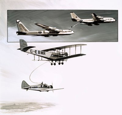 التزود بالوقود في وقت مبكر على متن الطائرة ل Handley Page W10 (الغواش على الورق) بواسطة مدرسة اللغة الإنجليزية