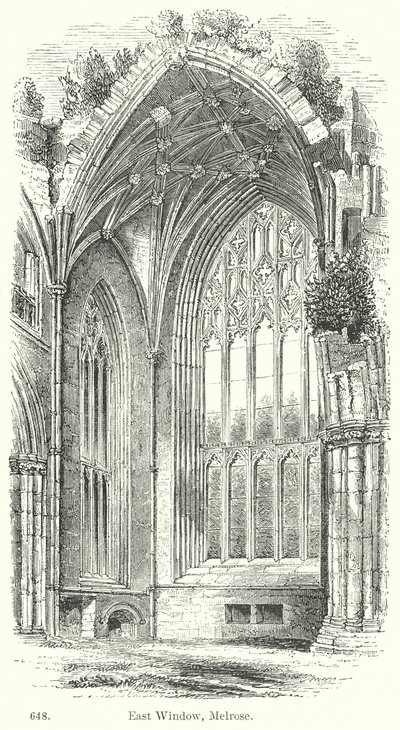 النافذة الشرقية، ميلروز (نقش) بواسطة مدرسة اللغة الإنجليزية