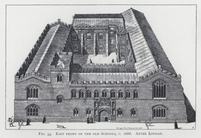 الجهة الشرقية من المدارس القديمة عام 1688 بعد لوجان بواسطة مدرسة اللغة الإنجليزية