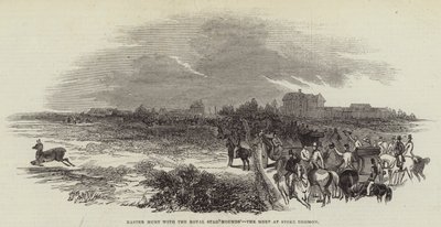 Easter Hunt with the Royal Stag Hounds, the Meet at Stoke Common (engraving) بواسطة مدرسة اللغة الإنجليزية