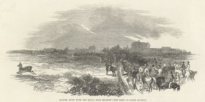 عيد الفصح مع كلاب الصيد الملكية: اللقاء في ستوك كومون ، من "أخبار لندن المصورة" ، 29 مارس 1845 بواسطة مدرسة اللغة الإنجليزية
