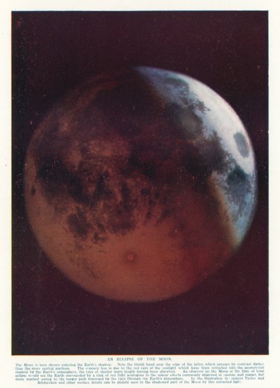Eclipse of the Moon (colour litho) بواسطة مدرسة اللغة الإنجليزية