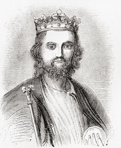 إدوارد الثاني، الملقب بإدوارد كارنارفون، من إنجلترا القديمة: متحف تصويري، نُشر عام 1847 بواسطة مدرسة اللغة الإنجليزية