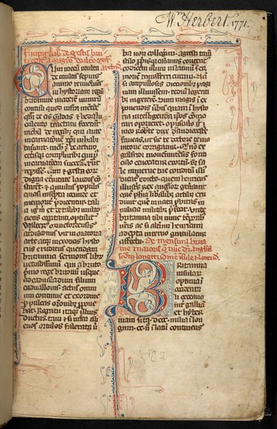 Egerton 3142 ، f.1r ، نص مع بداية مضيئة ، 