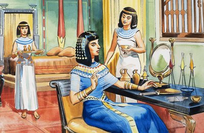 سيدة مصرية على منضدة تضميدها بواسطة مدرسة اللغة الإنجليزية