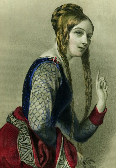 إليانور من آكيتاين ، ملكة هنري الثاني ، طبعها هنري جي بون ، 1856 (نقش الألوان) بواسطة مدرسة اللغة الإنجليزية