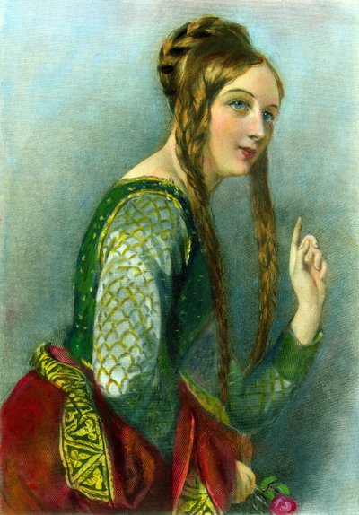 إليانور من آكيتاين ، ملكة هنري الثاني ، طبعها هنري جي بون ، 1856 (نقش الألوان) بواسطة مدرسة اللغة الإنجليزية