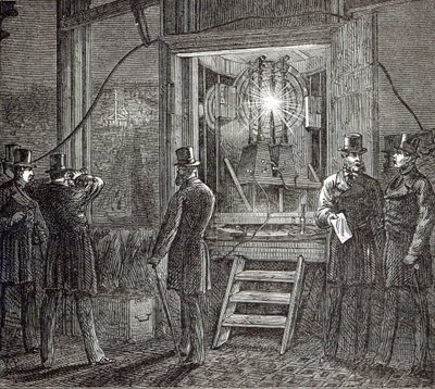 جهاز كهربائي لبرج الساعة ، دور البرلمان من أخبار لندن المصورة ، 16 أغسطس 1873 بواسطة مدرسة اللغة الإنجليزية