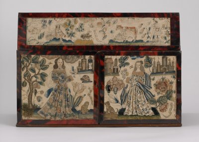تابوت مطرز ، c. 1660 (حرير ، قماش ، خشب ، ذبلية ، حوامل فضية) بواسطة مدرسة اللغة الإنجليزية