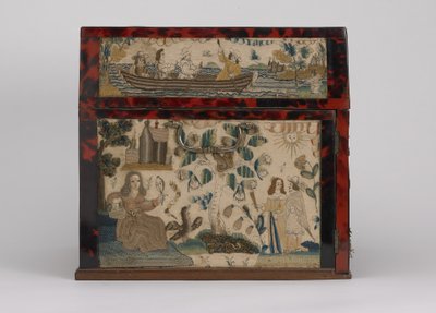 تابوت مطرز ، c. 1660 (حرير ، قماش ، خشب ، ذبلية ، حوامل فضية) بواسطة مدرسة اللغة الإنجليزية