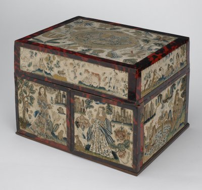 تابوت مطرز ، c. 1660 (حرير ، قماش ، خشب ، ذبلية ، حوامل فضية) بواسطة مدرسة اللغة الإنجليزية