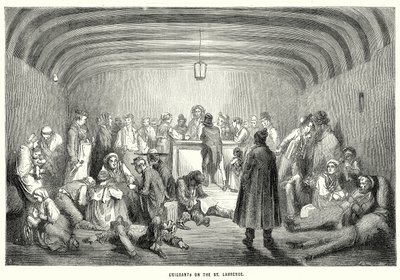 مهاجرون على نهر سانت لورانس (نقش) بواسطة مدرسة اللغة الإنجليزية