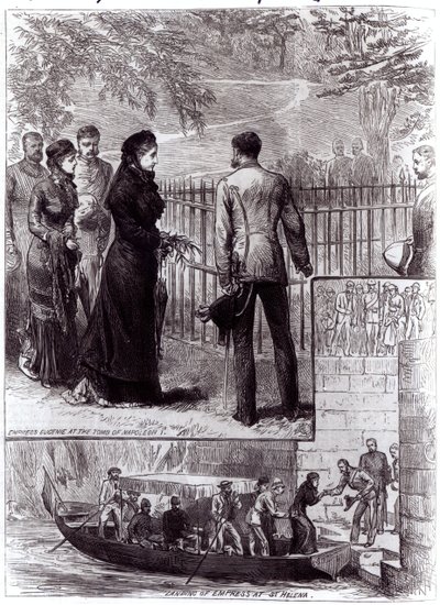 الإمبراطورة أوجيني تزور قبر نابليون الأول في سانت هيلانة ، 1880 بواسطة مدرسة اللغة الإنجليزية