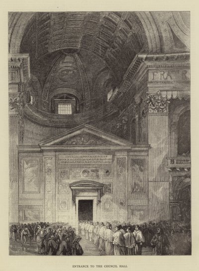 Entrance to the Council Hall (engraving) بواسطة مدرسة اللغة الإنجليزية