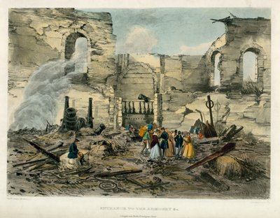 مدخل إلى مخزن الأسلحة ، برج لندن فاير ، 1841 بواسطة مدرسة اللغة الإنجليزية
