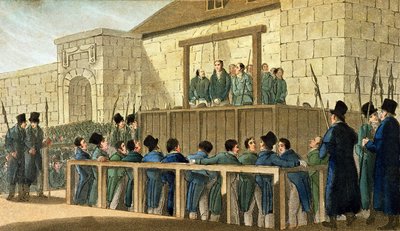 إعدام جون ثورتيل (1794-1824) في سجن هيرتفورد في عام 1824 بواسطة مدرسة اللغة الإنجليزية