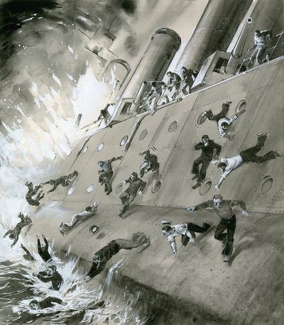 انفجار HMS Natal في عام 1915 بواسطة مدرسة اللغة الإنجليزية