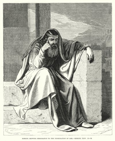 حزقيال يظهر الاستسلام لتدبير الله ، حزقيال الرابع والعشرون بواسطة مدرسة اللغة الإنجليزية