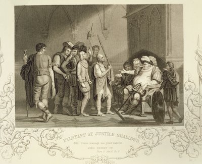 Falstaff at Justice Shallows ، في Henry IV (Part 2) Act III Scene 2 ، بقلم ويليام شكسبير (1564-1616) بواسطة مدرسة اللغة الإنجليزية
