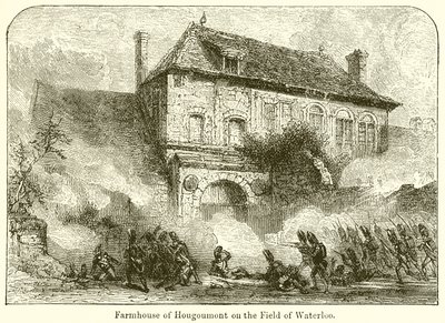 مزرعة Hougoumont في مجال واترلو بواسطة مدرسة اللغة الإنجليزية