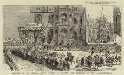 مهرجان جمعية الفنانين الألمان في ميسن ، حفل الاستقبال في ألبريشتشلوس (نقش) بواسطة مدرسة اللغة الإنجليزية