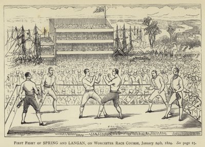 المعركة الأولى في الربيع ولانغان ، في سباق ورسستر للسباق ، 24 يناير 1824 بواسطة مدرسة اللغة الإنجليزية