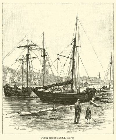 قوارب الصيد قبالة Tarbet ، Loch Fyne (نقش) بواسطة مدرسة اللغة الإنجليزية