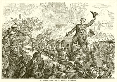 دفاع فليتشرز عن المعقل في تانجور (1771) بواسطة English School