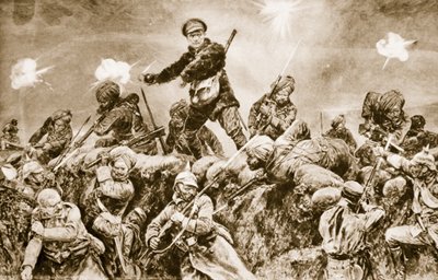 لمجد الراج: القوات الهندية تتقاضى الخنادق الألمانية في نيوف تشابيل ، مارس ، 1915 ، 1914-1919 بواسطة مدرسة اللغة الإنجليزية