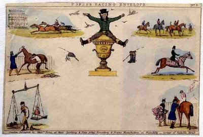 Fores's Racing Envelope، pub. بواسطة السادة فورس ، حوالي 1840 (نقش ملون) بواسطة مدرسة اللغة الإنجليزية