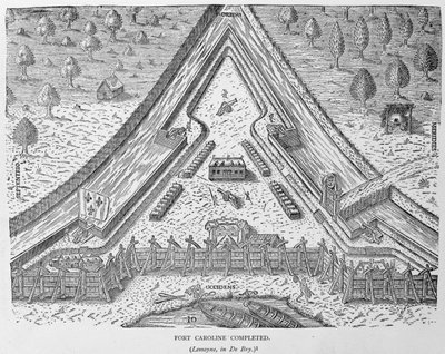 اكتمل حصن كارولين ، من "السرد والتاريخ النقدي لأمريكا" ، حرره جوستين وينسور ، لندن ، 1886 بواسطة مدرسة اللغة الإنجليزية