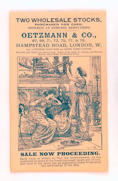 الغلاف الأمامي من كتالوج Oetzmann & Co. ، c.1885-90 (طباعة) بواسطة مدرسة اللغة الإنجليزية