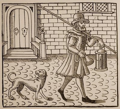 صورة من فيلم The Bellman of London ، بقلم توماس ديكر (1572-1632) ، 1616 (صورة بني داكن) بواسطة مدرسة اللغة الإنجليزية