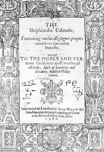 صورة للجبهة من Shepheardes من قبل Esmond Spenser (1552-99) ، نشر 1586 بواسطة مدرسة اللغة الإنجليزية