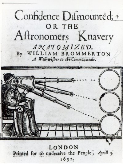 تم تصغير واجهة الثقة. أو الفلكيين Knavery Anatomized بواسطة William Brommerton ، نشر 1652 بواسطة مدرسة اللغة الإنجليزية