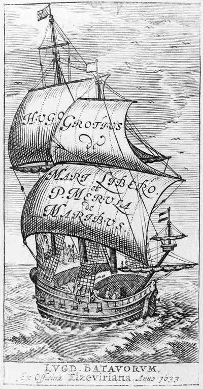 الواجهة البحرية إلى البحر ، بقلم هوغو غروتيوس وبول فان الذكور من الشحرور ، 1633 بواسطة مدرسة اللغة الإنجليزية