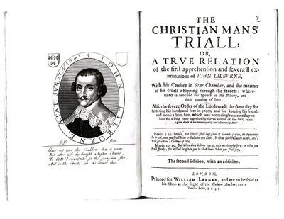 صورة من أمام محاكمة كريستيان مان بواسطة جون ليلبورن (c.1614-57) 1641 بواسطة مدرسة اللغة الإنجليزية