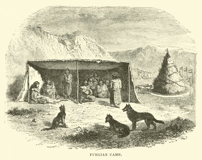 معسكر فوجيان ، تييرا ديل فويغو ، 1890 بواسطة مدرسة اللغة الإنجليزية