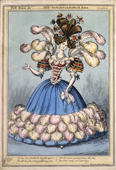 فستان كامل لعام 1828. مكرسة لسباق Featherd ، حانة. لندن ، 1828 (نقش يدوي) بواسطة مدرسة اللغة الإنجليزية