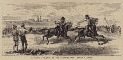 Garrison Athletics at the Curragh Camp, Sword v Lance (engraving) بواسطة مدرسة اللغة الإنجليزية
