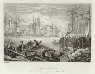 جيتسهيد قبل الانفجار الكبير والنار في 6 أكتوبر 1854 بواسطة مدرسة اللغة الإنجليزية